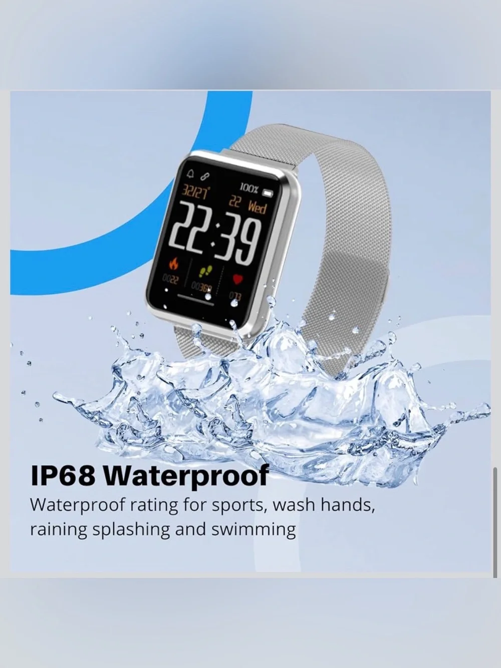 Emerge S3 Silver Smartwatch for iOS and Android NWT!